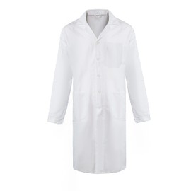 WORK IDEA Men's Women's Lab Coat, 100% Cotton, Laboratory Coat, Medical Coat, Doctor's Coat, White
