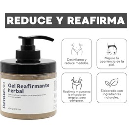 Gel Reafirmante Herbal, 400 g, Fórmula Natural con Mentol y Árnica para Celulitis, Sin Parabenos | Toxic free