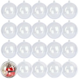 20 Pack Clear Plastic Fillable Ornament Ball 3.93''/100mm for Christmas,Holiday, Wedding,Party,Home Décor
