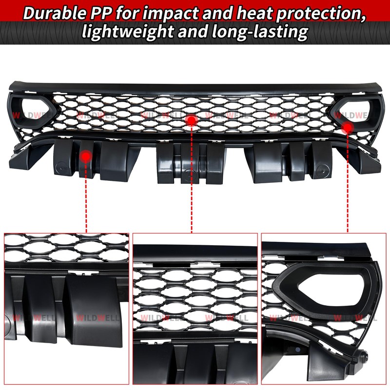 WildWell Front Bumper Grille For 2015-2024 Dodge Charger SRT Scat