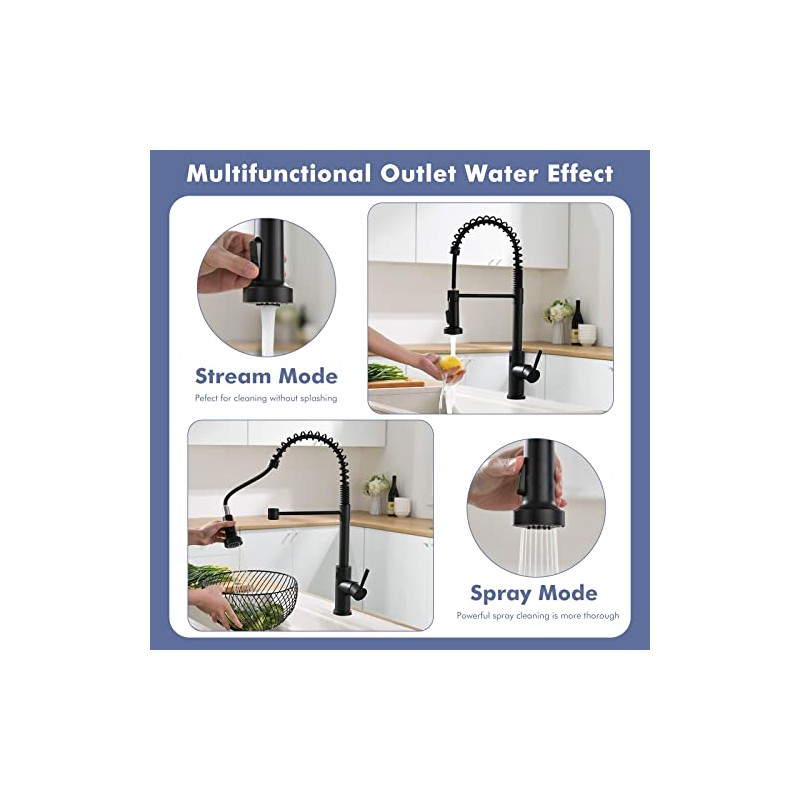 GIMILI Matte Black Touchless Kitchen Faucet Motion Sensor Activated Smart