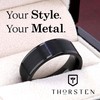 Thorsten Vulcan Black Tungsten Carbide Men’s Wedding Ring – Flat