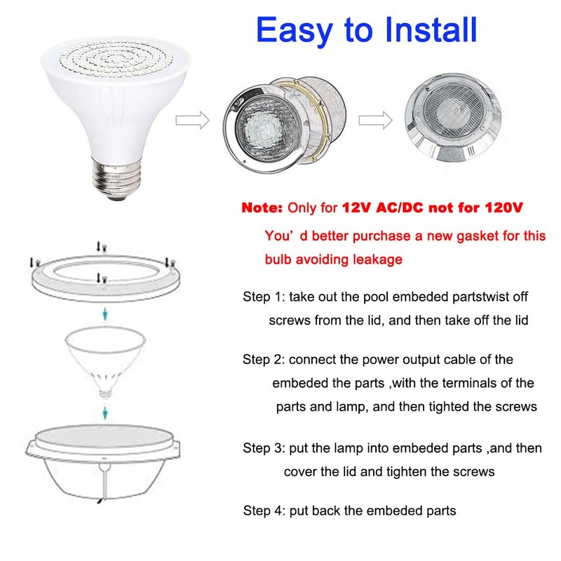 MOSELNY 12V LED Blue Spa Light Blub, Hot Tub Spa