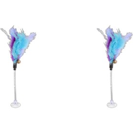 YuanHolumid 2Pcs Random Color Interactive for Feather for Feather Teaser with Suction Cup for Kitten for Play for Exercise Pet for Cats Pet Supplies