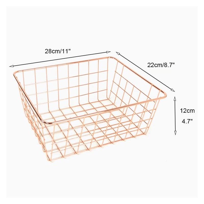 Wire Storage Basket, Organize Living Room Kitchen Bathroom Storage Basket
