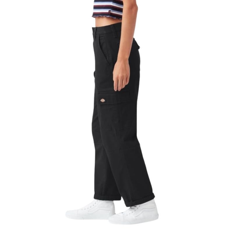 Dickies Women's Cropped Cargo Pant, Black, 26