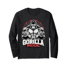 Gorilla Mode Workout Übung Gewichte Gewichte Starkes Fitnessstudio Langarmshirt