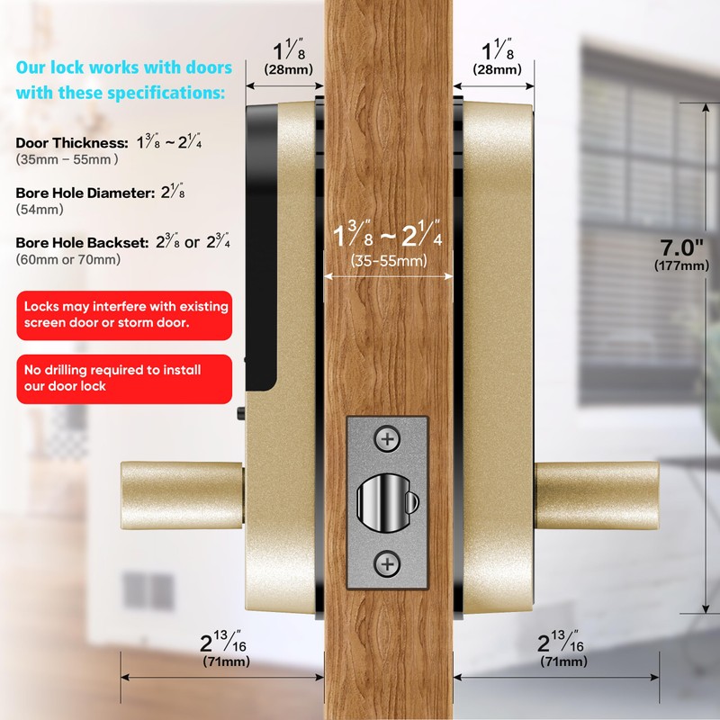 Keyless-Entry Keypad Electronic Door Lock: Digital Smart Lock with Code