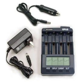 Opus Battery Charger Analyzer Tester for Li-ion NiMH NiCd Rechargeable Batteries C3400 BT-C3400 AA AAA C 18650