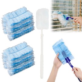 20 PCS Flash Dust Magnet, Disposable Duster Heads,Fluffy Duster Refills, Disposable Electrostatic Duster for Cleaning, Lock Away Dust, Dirt And Hair for Home & Car Cleaning with 2 Handle, Flash Dust