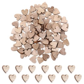100Pcs Small Wooden Hearts for Crafts 1/2 Inch, Unfinished Wood Crafts Small Heart Cutout Slices Heart Shaped Wood Sign Wood Cutout Slices for Valentine‘s Day Wedding Birthday Party Decoration