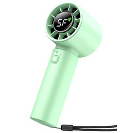 ERABAY Portable Handheld Fan, High Speed Cooling, 5 Speeds Adjustable, 4000mAh USB Rechargeable Mini Personal Hand Fan With Digital Display,Gifts for Women Men Travel/Camping/Outdoor-Light Green