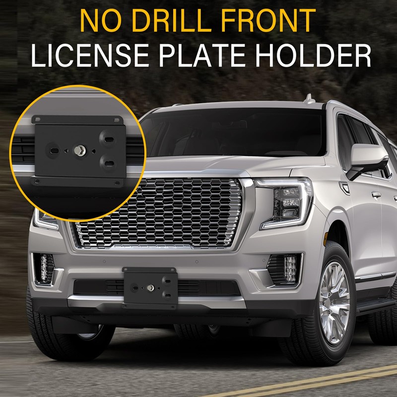 Anti-Theft License Plate Holder Compatible with GMC Yukon 2015-2025 (5th