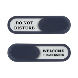 ANIWEY Do Not Disturb Welcome Sign, Double-Sided Privacy Door Plate, 7.4 x 2.2 inches, Blue