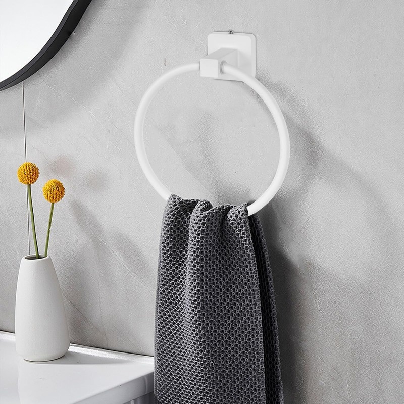 YUET Wall Mounted Towel Ring Rail Bar Bath Holder Hanger