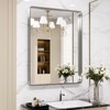 LOAAO 24X32 Inch Brushed Nickel Bathroom Mirror, Rounded Rectangle Silver