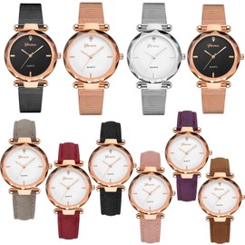 yunanwa 10 Pack Wholesale Women's Watches Classic Business Rose Stainless Steel Rhinestone Inlaid WristWatches Geneva relogio