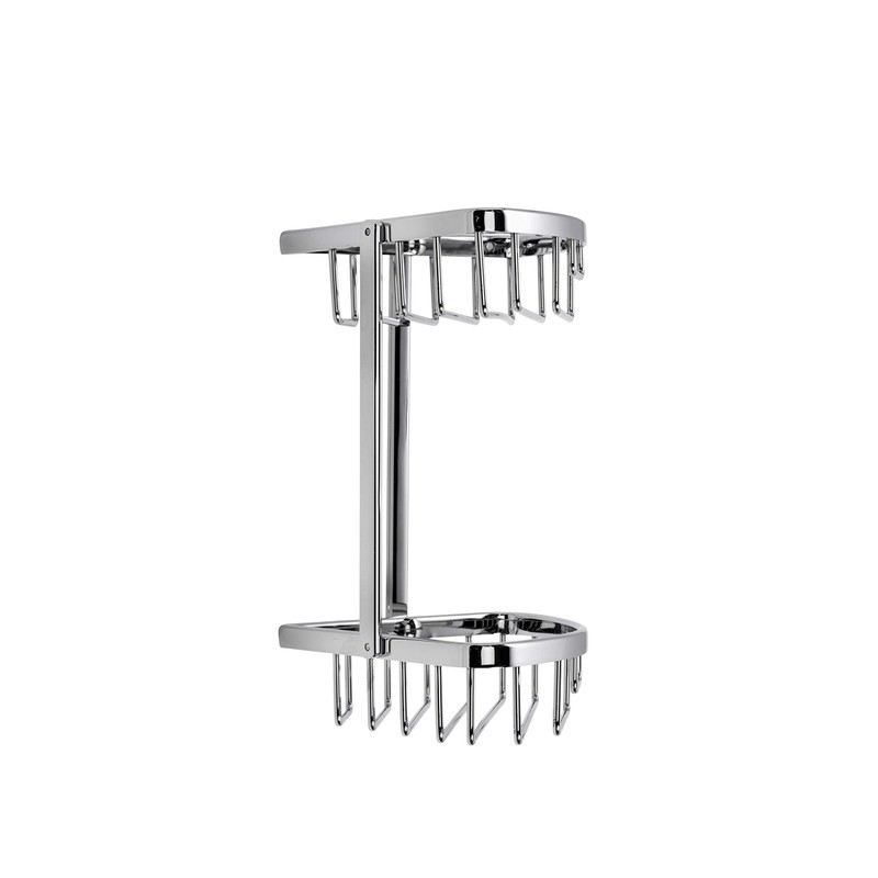 Croydex Slimline Aluminium Two Tier Corner Basket Shower Caddy, Lifetime
