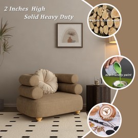 DWYL & LWYD 2 Inches Short Wood Furniture Legs Set of 4,Heavy Duty Rubber Wood Legs Replacement Couch Legs Sofa Legs Cabinet Legs Wooden Feet for Furniture (Varnish Finish,2 Inches Height)