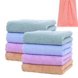 JNGTKL 8PCS Face Cloths/Flannel Face Cloth 25 * 25cm, Soft Baby Wash Cloth, Towels for Bathroom Use, Gentle Skin Shower Wash Cloth, Used for Travel, Gym, Ect (Color Random) ﻿