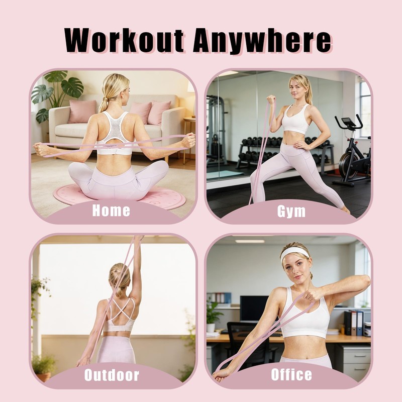 Figure 8 Resistance Bands,2 Packs Silicone Stretch Bands for Women