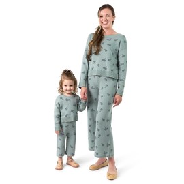 Modern Moments by Gerber Baby Girls' Mommy and Me Sweater Knit Pant, Medium Sky Daisies, X-Large