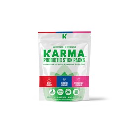 Karma Probiotic Hydration Packet - Variety Pack (Berry Cherry, Blueberry Lemonade, Strawberry Lemonade) Powder Drink Mix Sticks - On-The-Go Immune & Gut Health Support - 30 Count