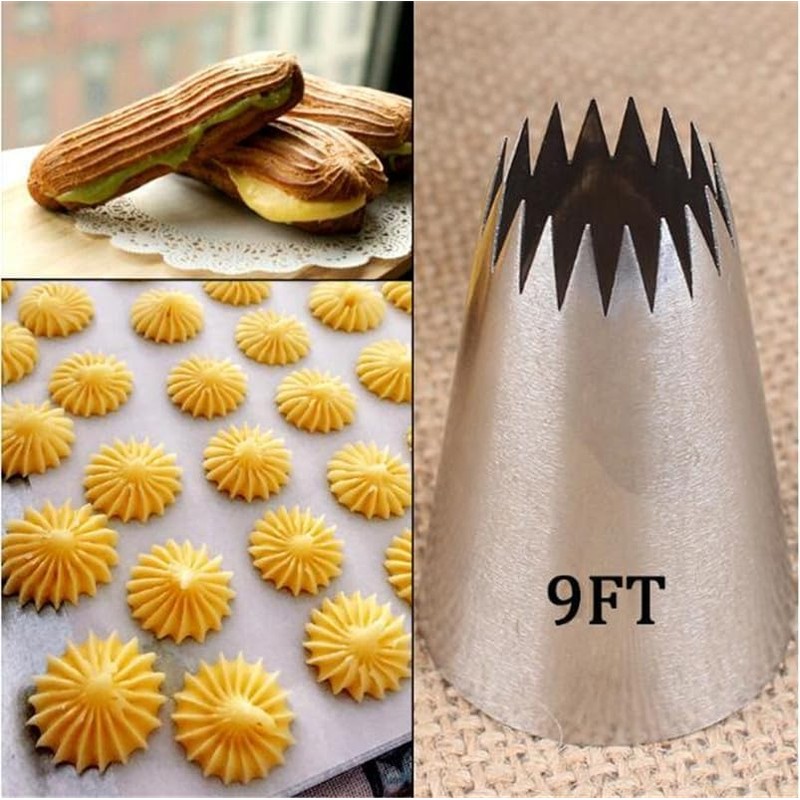 Silver Churro Piping Tip, Piping Tips for Eclair, Open Star