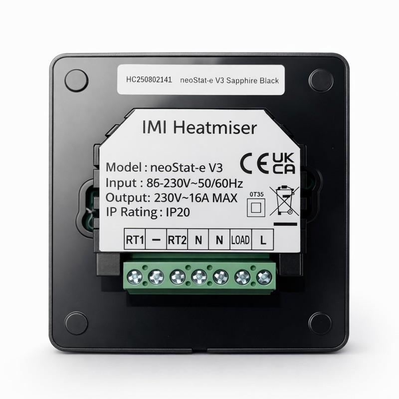 LavaTap – Heatmiser NeoStat-e V3 Smart Thermostat Black WiFi Programmable