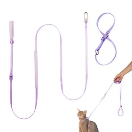 BuddyArmor Cat Harness and Leash Set, Lightweight Escape Proof Cat Harness Leash with Padded Handle, Adjustable Cat Leash and Harness for Kitten Small Large Cats Walking Training (Monet Purple, M)