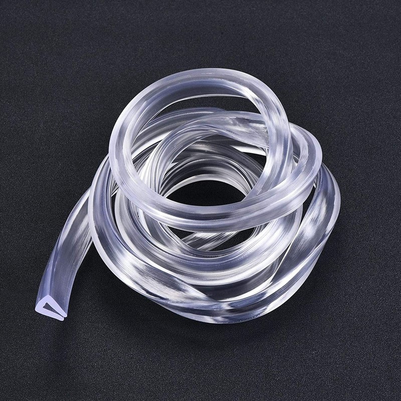 TA-VIGOR Trim Seal, Transparent PVC U-Seal Channel Edge Protector Sheet,