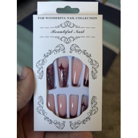 beautiful nail press on nails pink rose star long professional nail care