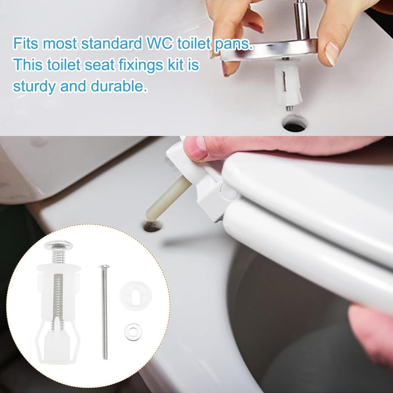 4PCS Toilet Seat Screws Set - Easy Install Top Fixing