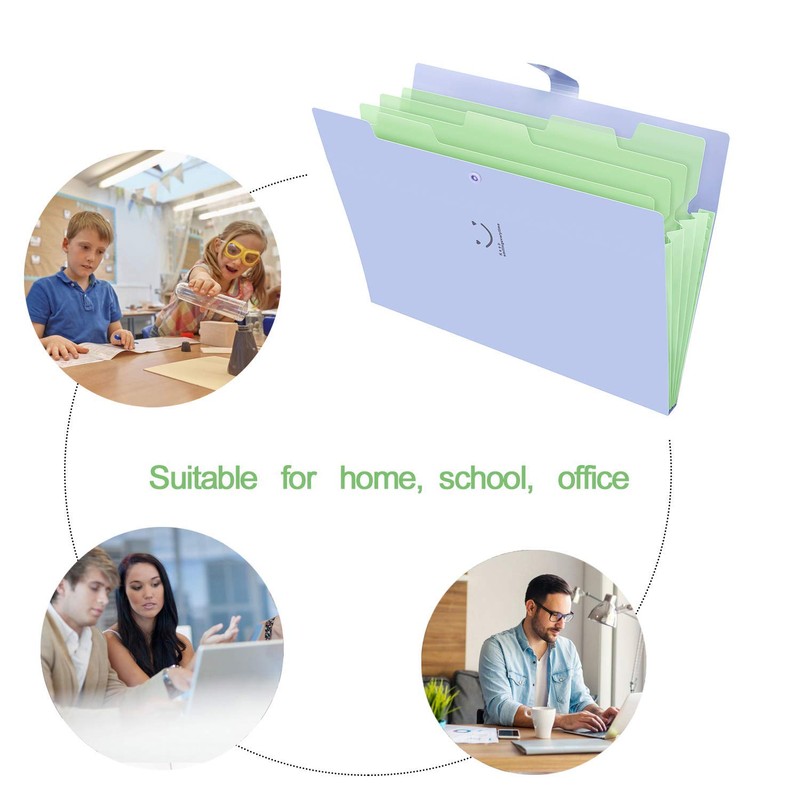 SKYDUE Letter A4 Paper Expanding File Folder Pockets Accordion Document