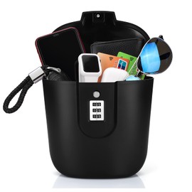 Ohok Portable Anti-Theft Lock Box, Portable Security Lock Bag, Mobile Travel Safe & Beach Safe with Numbers Lock for Beach, Camping, Travel, Sports, Shopping (Black)