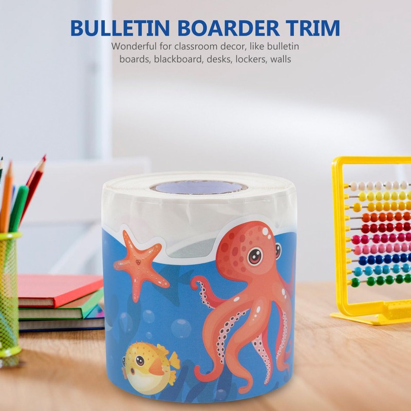 Operitacx Ocean Animal Bulletin Board Border Long Roll of Cute