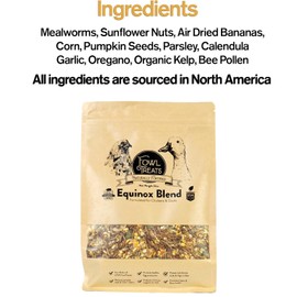 Fowl Treats Naturally Fortified Treats – Protein Rich Supplement Suitable for Chickens, Hens and Ducks, Hand Mixed with USA Grown Ingredients – Equinox Blend – 32oz