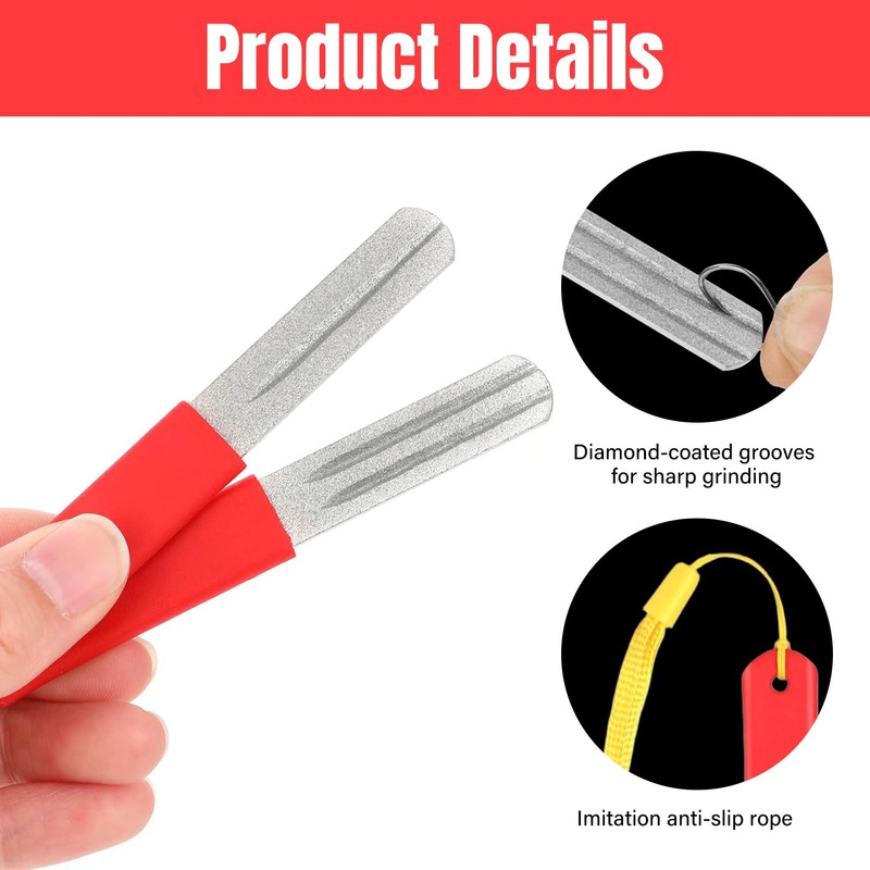 Fishing Accessories, Pack of 2 Fish Hook Sharpener, Sharpener Fishing