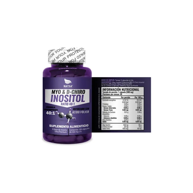 Myo & D-chiro Inositol 40:1, 100 Cápsulas, Ultra Concentrado, Combinación