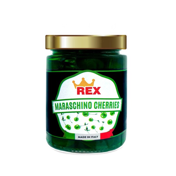 Rex Green Maraschino Cerezas, 14.5 oz (Paquete de 1)