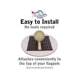 Titan Solar Flag Pole Light with 6 Bright LED Lights - 287 Lux Downlight Outdoor Flagpole Lighting for 15 to 25 Ft Flagpoles, 1/2 inch Fitting and Auto Dusk to Dawn to Ensure Flag is Properly Lit