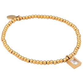 Ardú Happy Birthday Bracelet - Beaded Stainless Steel Bracelet with Heart Charm, Non-Tarnish & Sweatproof | Jewellery Gift for Daughter, Cousin, Friend & Sister (Gold - 70th)