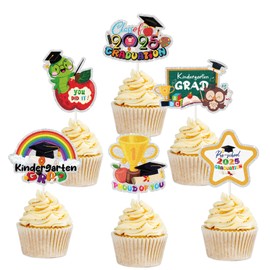 2025 Kindergarten Graduation Cupcake Toppers,Preschool Graduation Cupcake Toppers for School Class Activity Grad Party,2025 Preschool Graduation Party Decor Supplies.18Pcs