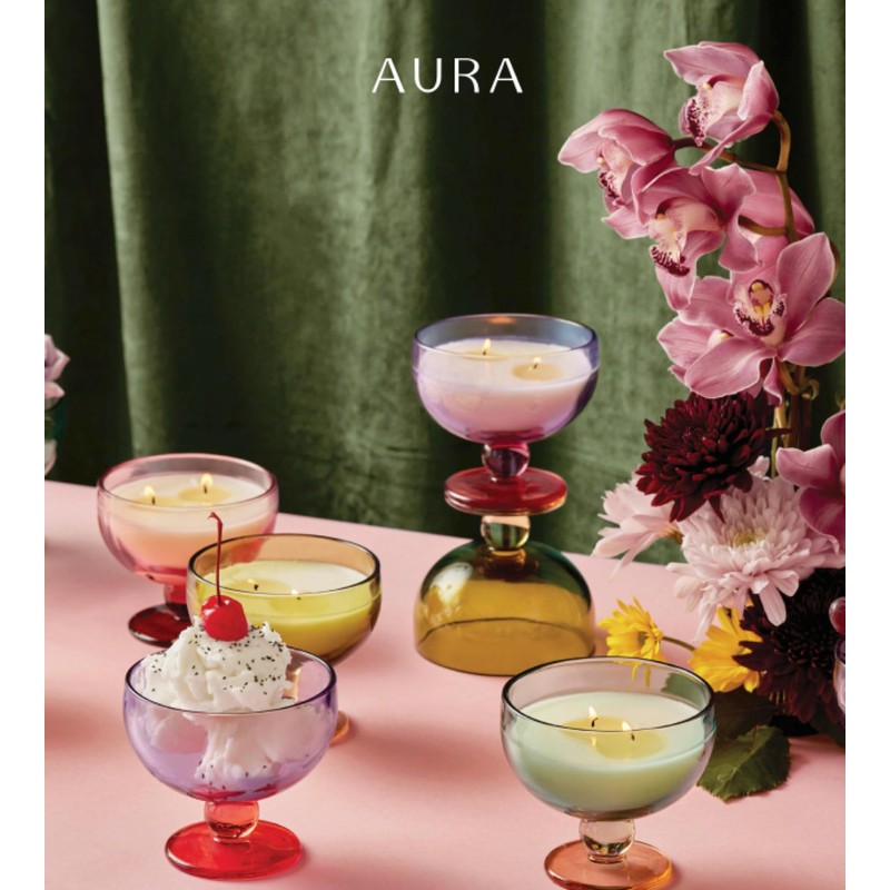 Paddywax Scented Candles Vintage Glass Aura Collection Soy Wax Blend