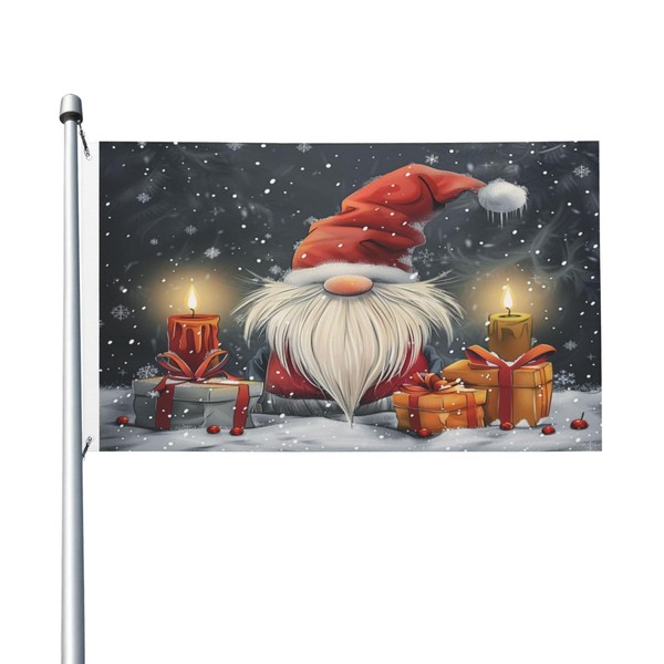 Gnome Gifts Christmas Double-Sided 3X5 Feet Flag, Polyester Greeting Banners