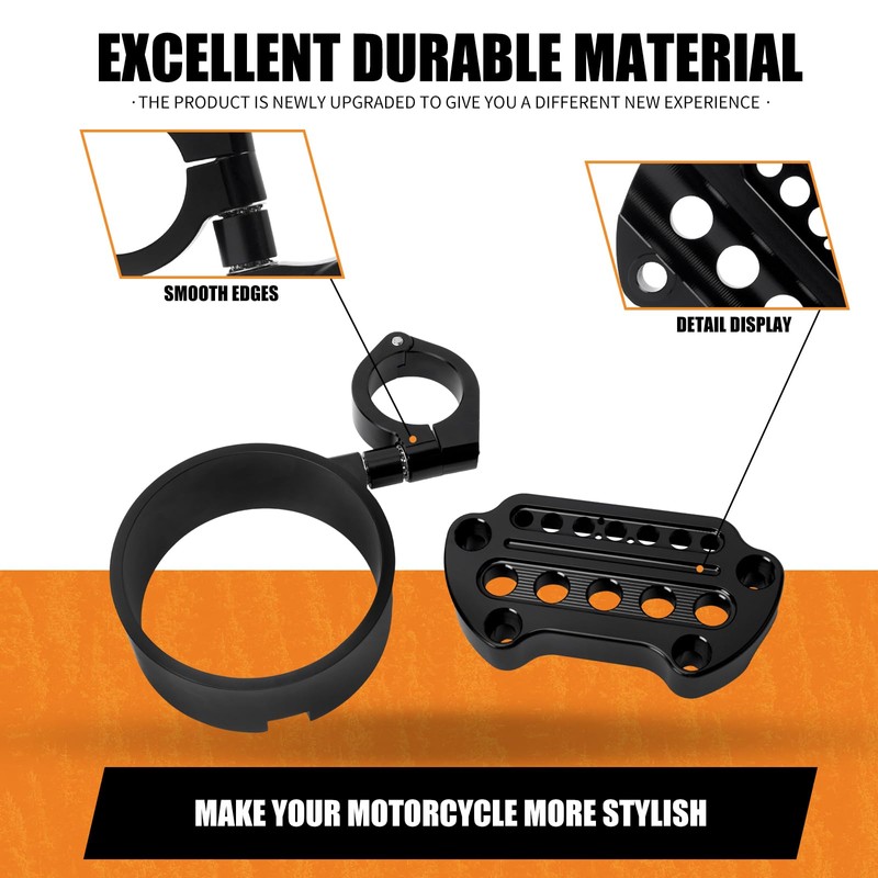 HCmotorku Motorcycle Speedometer Side Mount Indicator Bracket 39MM Handlebar Clamp