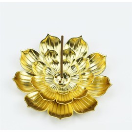 Lotus Shape Incense Holder with Incense Stick Tray:Multi-Functional Incense Burner and Stick Holder Combo,Detachable Incense Burner,Meditation Yoga Relaxation,Home Decor Incense Holders (Golden)