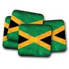 4 Set - Rustic Jamaican Flag Coaster - Jamaica Caribbean