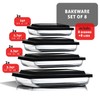 Eatex 8-Pack Glass Food Storage Containers with Lids, Baking Pans