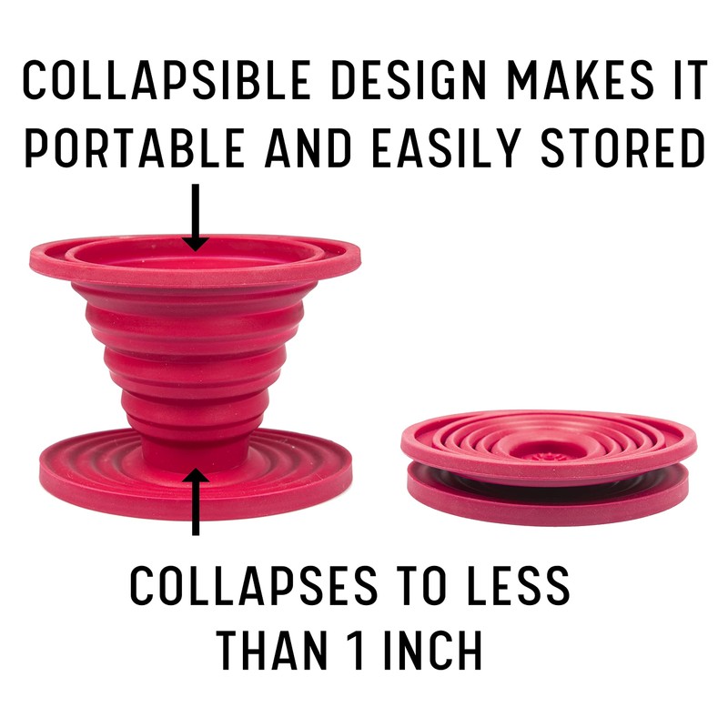 Kuissential SlickDrip Pour Over Coffee Dripper -Collapsible, Reusable Silicone Coffee